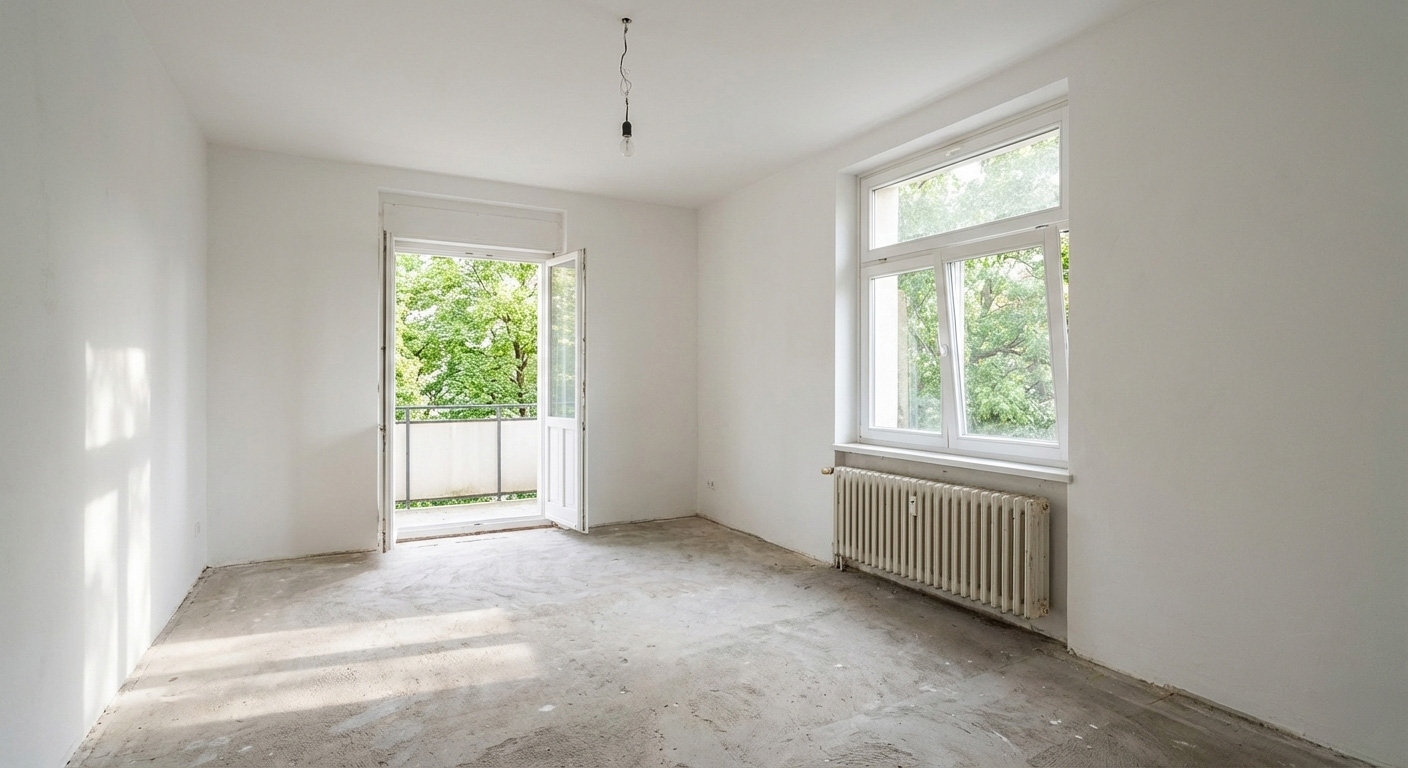 Leerstehende Wohnungen gibt es auch in Groß-Gerau. Illustration: KI-generiert